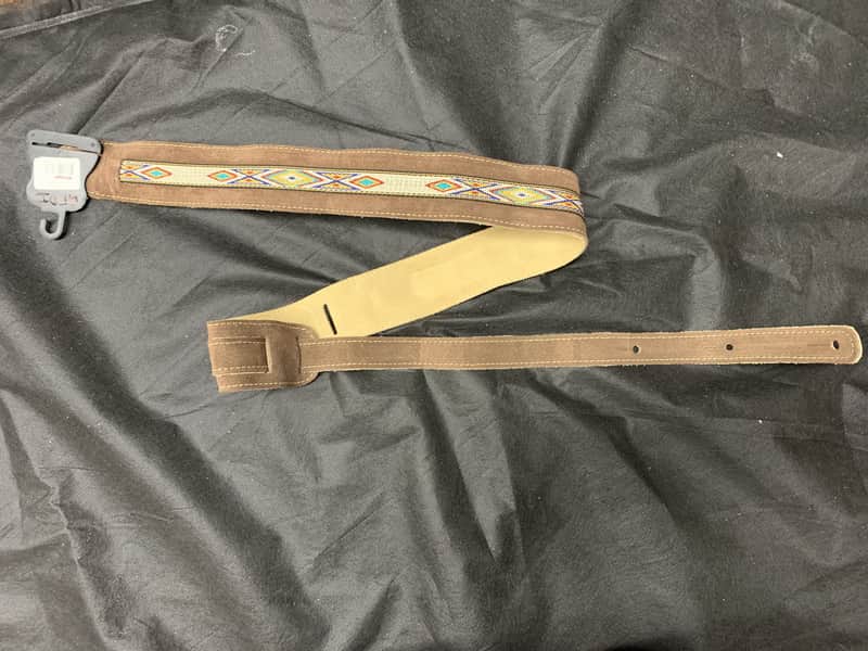 LM 2" Southwestern Padded Suede BROWN Guitar Strap VINNY2-BR NEW. image 1