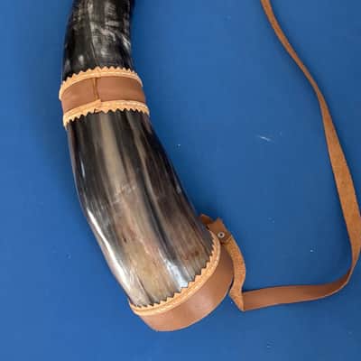 41" Brazilian Berrante Ox Horn Trumpet Handmade in 5 Horns and Leather Streaps image 2