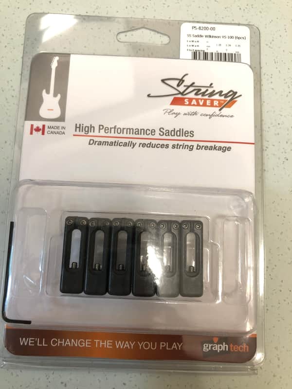 Graph Tech String Saver Saddle Wilkinson Style guitar tremolo bridge VS100 Set 2021 Black image 1