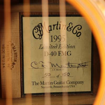 1995 C.F. Martin D40 FMG Limited Edition - RARE image 6