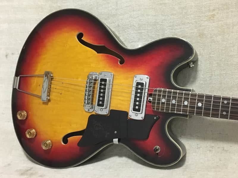 Teisco EP-11T Hollowbody Electric Guitar 1960's Sunburst Made in