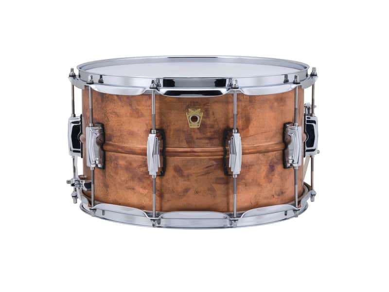 Ludwig Copperphonic 8x14" Copper 10-Twin Lug Raw Finish Seamless Shell Snare Drum | Authorized Dealer image 1