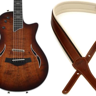 Taylor T5z Custom Acoustic-electric Guitar - Koa Shaded Edgeburst  Bundle with Taylor Renaissance 2.5 inch Guitar Strap - Medium Brown image 1