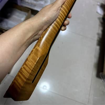 7 String 24Frets  Electric Guitar Neck roasted flame maple 25.5inch Parts Heel Width: 65-66mm image 4