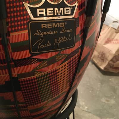REMO Djembes Paulo Mattioli signature series. w/stand + drum key! image 2