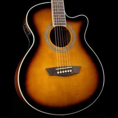 Washburn EA15ATB Festival Series Mini Jumbo Cutaway Body Flame Maple Top Mahogany Neck 6-String Acoustic-Electric Guitar image 1
