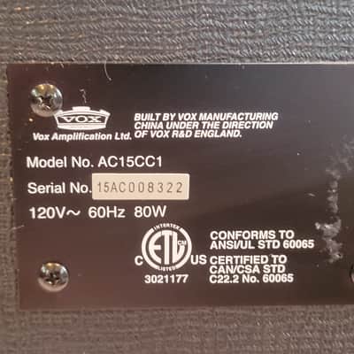 Vox AC15CC1 with Blue Alnico speaker image 4
