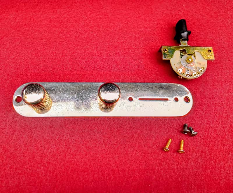 Fender Custom Shop '51 Relic (Gold) Control Plate , Knobs , 3-Way CRL Switch plus Screws image 1