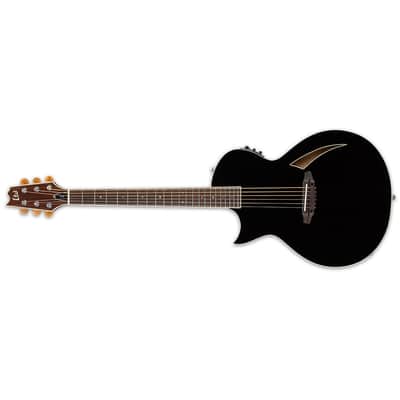 ESP LTD TL-6 LH Black Left-Handed Thinline Acoustic-Electric Guitar + Hard Case TL6 TL 6 New image 2