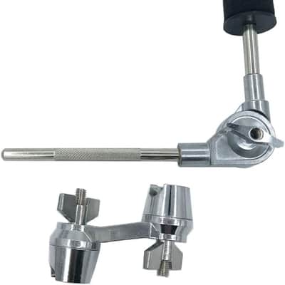 Cymbal L-Arm with Compact Dual Drum Clamp, 7.4inch Adjustable Cymbal Boom Holder Attachment with Multi-Clamp, Mini Cymbal Boom Arm for Cymbal Stand Drum Set Hardware (Black 8) image 1