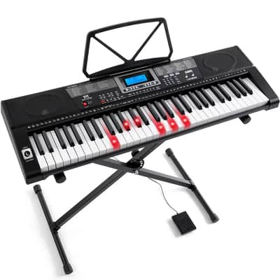 MUSTAR Portable 61 Key Electric Light Up Keyboard Pedal,Stand,Headset,Microphone image 6