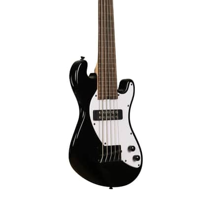 Kala UBASS-SB5-BK-FL Solid Body 5-String Fretless Ukulele Bass (Jet Black) image 2