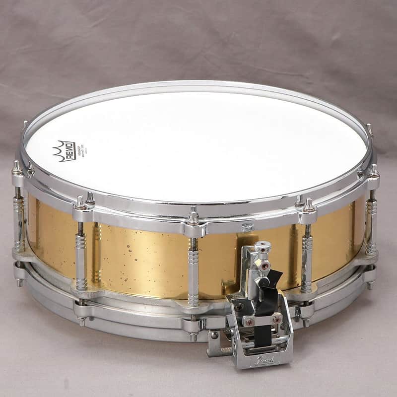 Pearl B-914 Free-Floating Brass 14x5" Snare Drum (1st Gen) 1983 - 1991 image 4