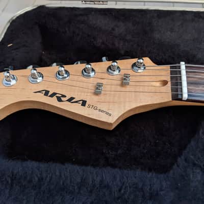 Aria STG Left Handed Electric Guitar Black Six 6 String with Hard-shell Case HSC image 2