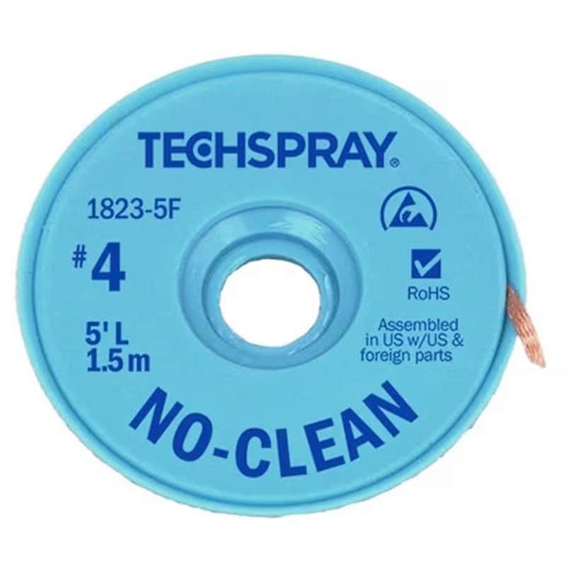 New Techspray 1823-5F No-Clean Blue No 4 Braid image 1