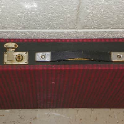 1960's*TEISCO-KENT-*RED PLAID*GUITAR CASE*BARITONE?BASS INTERIOR 43"x21.5"x13.5" image 5