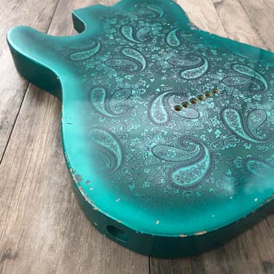 FRANCHIN Mars guitar body Sherwood Green Paisley Relic Aged Nitro Lacquer SS Poplar Telecaster-Tele-T-Style Made in Italy - Stock piece #23010626 image 11