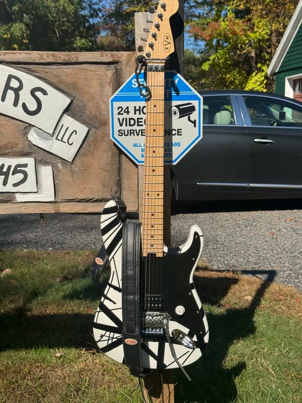 EVH Striped Series Electric Guitar 2013 - Present - White with Black Stripes image 1