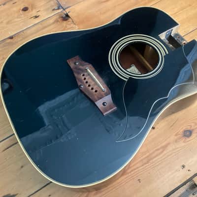 Eko E 20 Ranger VI 1970s Acoustic Guitar Body Good Condition Black image 2
