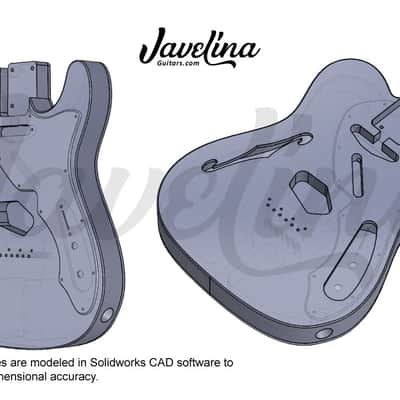 Thinline Telecaster Body Router Templates CNC Luthier Tools 1/2" MDF 0.5" Fender image 6