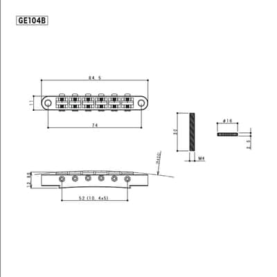 Gotoh Replacement ABR-1 Tune-O-Matic Bridge, Gold, GE104BG Gold image 3