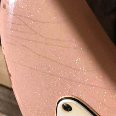 Von K Guitars J-Master Offset Body Shell Pink Prism Flake Nitro Lacquer Finish image 6