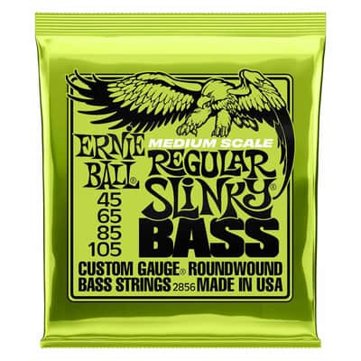 Ernie Ball Regular Slinky Nickel Wound Medium Scale Electric Bass Strings - 45-105 Gauge image 1