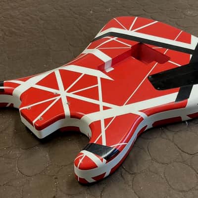 LOCKE CUSTOMS - KRAMER "ORLANDO HARD ROCK CAFE STRIPES"  FLOYD ROSE BODY FRANKENSTRAT EVH 5150 image 9