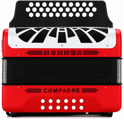Hohner Compadre GCF (SOL) Button Accordion Red image 2