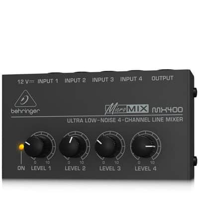 Behringer Micromix MX400 Ultra Low-Noise 4-Channel Line Mixer, 4.7 kOhms Input Impedance, Output Impedance 80 Ohms image 1
