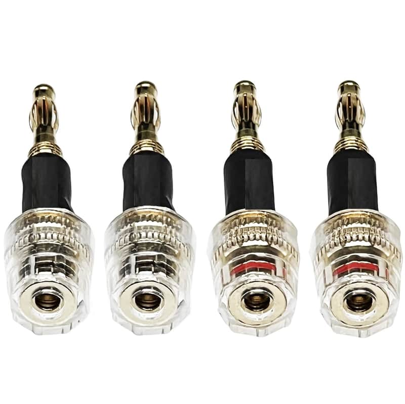 Banana Plug Connect to Spade Fork Plug Speaker Cable Adapter, 4 Pack image 1