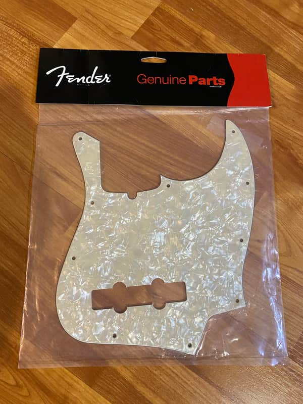 Fender 10 hole Contemporary Jazz Bass Pickguard Aged White Moto image 1