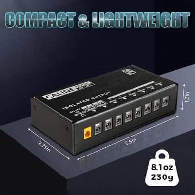 Caline CP-202 Pedal Power Supply True Isolated Pedal Board Power Supply with 8 Outputs 9V 12V 18V, Short Circuit Overcurrent Protection  Fast US Ship image 3