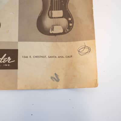 Fender Precision Bass Instruction Manual 1962 image 2