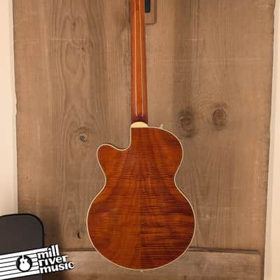 Gretsch Electromatic LTD Flame Okoume Broadkaster Jr. Single-Cut – Roundup Orange – Bigsby – Bone Nut – Includes Hard Case – Used Excellent image 5