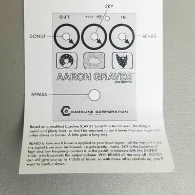 Caroline "Aaron Graves" Overdrive/Boost (Icarus) Pedal - Rare LTD 1 of 7 - (open to offers!) image 5
