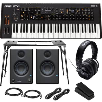 Sequential Prophet X 61-key Synthesizer - Moog EP-3 Universal Pedal, Sustain Pedal, Neewer Collapsible Stands, Presonus HD9, (2) Midi Cables, (2) 1/4 Cables Bundle