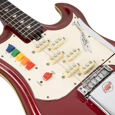 Vintage Teisco Spectrum 5 Red 1960s image 7