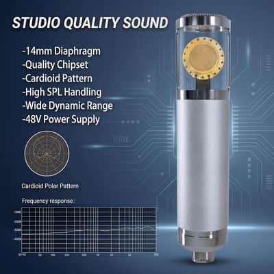 Studio Microphone, Professional Cardioid XLR Condenser Recording Mic Voice Over Kit with Desktop Stand for Music, Singing, Podcasting, and Vocal Streaming image 2