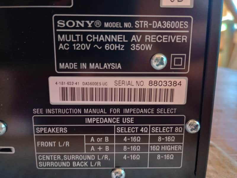 Sony STR DA3600ES AV Network Reciever image 1