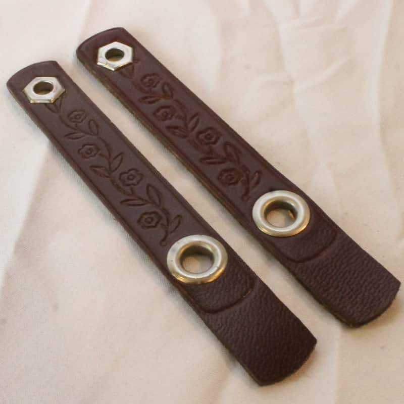 NEW Brown Decorative Floral Leather Accordion Bellows Clasps image 1