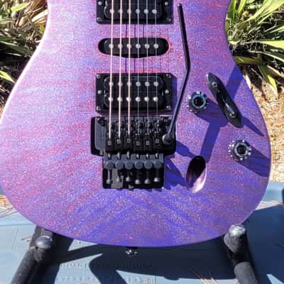 Ibanez 370S Saber Series Metallic Purple Flame Floyd Rose Trem image 3