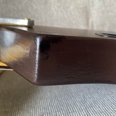 Custom Offset V Bass P/J Pickups with Precision Neck Translucent Dark Red/Maroon Sunburst image 11