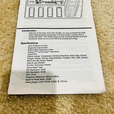 DOD TEC 8 Grunge Multi Effects Pedal - Made in USA - Rare Vintage Excellent with Power and Manual image 12