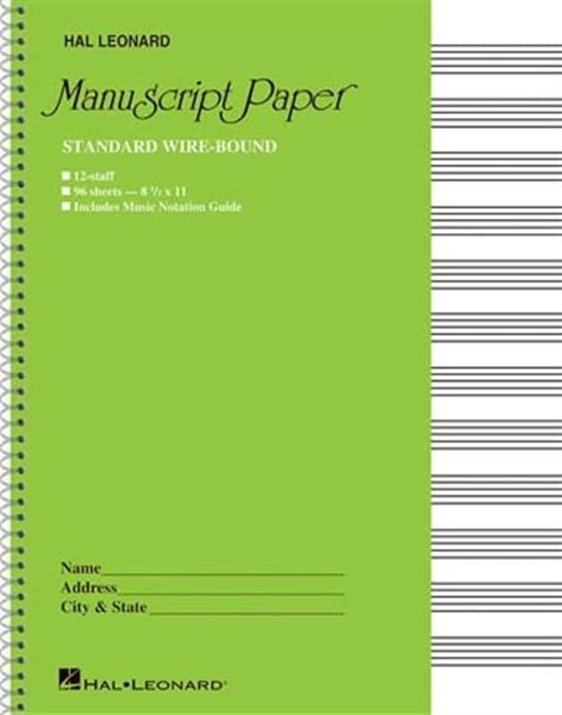 Hal Leonard Standard Wirebound Manuscript Paper - Green Cover image 1
