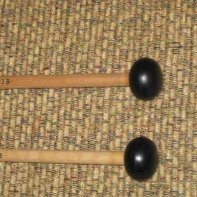 ONE pair new old stock (with packaging) Encore Mallets by Dan Lidster 103B, Oval Hard Rubber Black HEAD (unwound) /  Birch Dowel HANDLES, from around 2019, made in USA image 6