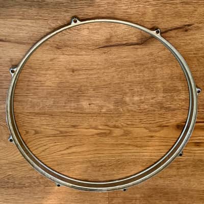 Vintage 14" Drum Rim 8 Lug Chrome over Brass image 3