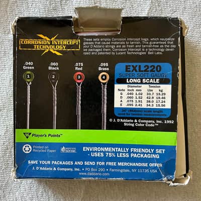 D'Addario EXL220TP Twin Pack Super Soft 40-95 Long Scale Electric Bass Strings imagen 2