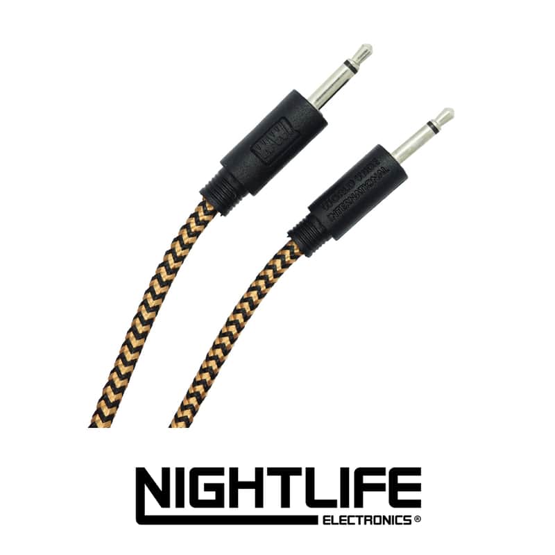 WWI 3.5mm Braided Patch Cable 5/pk - 30cm - Black/Gold image 1