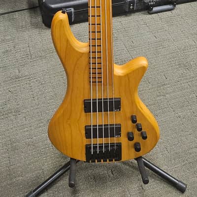 Schecter Stiletto Session-5 Fretless 2019 - Aged Natural Satin image 2